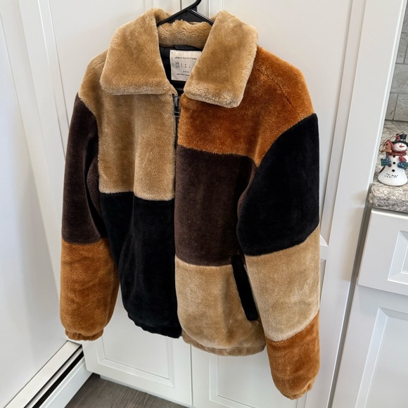 Urban Outfitters Patchwork Multi-Color Fur Jacket - Picture 2 of 5